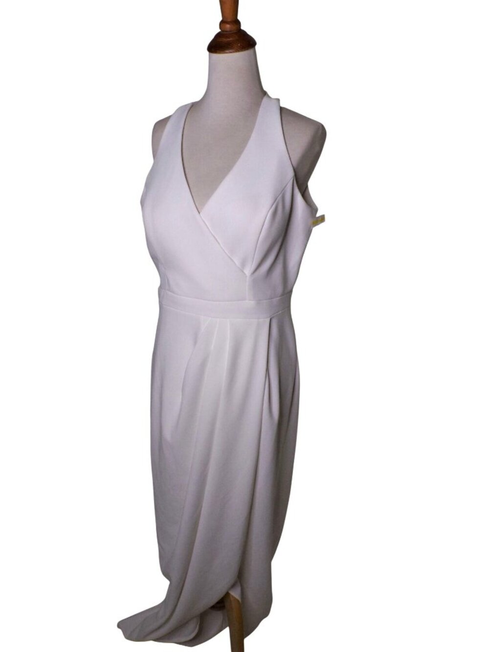 🆕XSCAPE Tulip Hem Sleeveless Gown Dress Ivory 2 - Picture 6 of 11